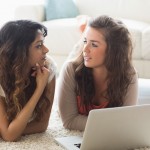 Customers shopping on computer